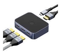 Interruptor HDMI 2.1 Switch 3 Entradas 1 Salida, 8K 60Hz 4K 120Hz 48Gbps HDMI Switch UHD HDR 3D Compatible con PS5/Switch/Xbox/Steam Deck/PC/Streaming/HDTV/Monitor/Proyector