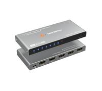 Interruptor HDMI 8K 4x1 4 entradas 1 salida | 8K 60Hz, 4K 120Hz, 1080P 240Hz | Compatible con HDR y Dolby Vision | Compatible con control remoto IR, interruptor automático, ALLM, VRR, QFT de J-Tech