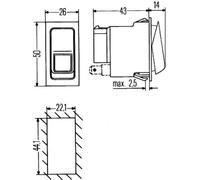 Hella Interruptor 6FH 007 832-131 - Basculante I-0-II 3 conexiones con clips sin función de confort