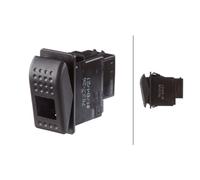 Hella Interruptor 6GM 007 832-261 – basculante, 6 conexiones, sin función confort, I->0<-II