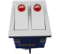 Interruptor Iluminado para Panel 6 Pines Negro 2 Unidades(Gray) | Doble botón iluminado, operación segura para en oscuridad, 16A capacidad, 2 posiciones, ergonómico