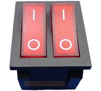Interruptor Iluminado para Panel 6 Pines Negro 2 Unidades(Red) | Doble botón iluminado, operación segura para en oscuridad, 16A capacidad, 2 posiciones, ergonómico