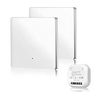 Interruptor inalámbrico, 2 unidades, interruptor de luz inalámbrico, interruptor de pared con receptor, 10 A, 230 V, interruptor de luz inalámbrico, interruptor de luz inalámbrico, interruptor