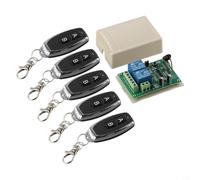 Interruptor Inalámbrico 2CH 433MHz con 5 Mandos | 2 canales programables, 5 mandos incluidos, para fácil instalación, para ideal garajes y automáticas