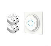 Interruptor inalámbrico de 250 V con receptor 10 A, no requiere cableado, tecnología RF433, control de luz inalámbrico para varios electrodomésticos (2 interruptores-1 receptor)