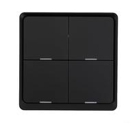 Interruptor inalámbrico de escena de 4 bandas compatible y para protocolos ZigBee, control de botón para la aplicación Smart Life para administrar múltiples dispositivos en un panel (negro)