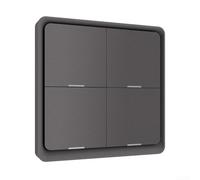 Interruptor inalámbrico de escena de 4 bandas compatible y para protocolos ZigBee, control de botón para la aplicación Smart Life para administrar múltiples dispositivos en un panel (gris)