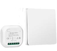 Interruptor Inalámbrico, Interruptor de luz Inalámbrico 230v, Juego de Interruptor Inalámbrico Cinético sin Batería, Interruptor Inalámbrico a Prueba de Agua (1 receptor, 1 interruptores)