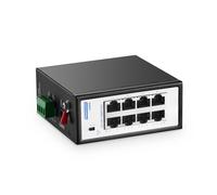 Interruptor industrial Mini Gigabit, 8 puertos, Ethernet de 100/1000 Mbps, riel DIN y soporte de pared incluidos, interruptor de red endurecido YuLinca IP30 (-40 ~ 85.0 °C)