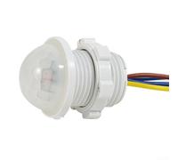 Interruptor infrarrojo del sensor del cuerpo humano con ángulo de detección de 120 grados y rango de 4 m para control de iluminación inteligente en pasillos, escaleras y pasillos, blanco