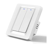 Interruptor Inteligente Alexa, Interruptor Pared WiFi, 86mm Interruptori Tactil luz pared Compatible con Smart Life/Tuya, 2 Gang 1 Vía Smart Switch, Conductor Neutro Necesario