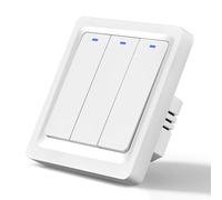Interruptor Inteligente Alexa, Interruptor Pared WiFi, 86mm Interruptori Tactil luz pared Compatible con Smart Life/Tuya, 3 Gang 1 Vía Smart Switch, Conductor Neutro Necesario