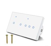 Interruptor inteligente de 2 vías con panel táctil y activación por voz para la integración de la aplicación Tuya, operación remota, 220 V, 10 A, iluminación del hogar (5 bandas de 2 vías)