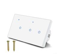 Interruptor inteligente de 2 vías con panel táctil y activación por voz para la integración de la aplicación Tuya, operación remota, 220 V, 10 A, iluminación del hogar (3 bandas de 2 vías)