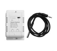 Interruptor inteligente de control de termostato con módulo de sensor de temperatura inalámbrico, control por aplicación y monitoreo remoto, modo automático/manual, 8 tareas de temporización, para