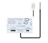 Interruptor inteligente de humedad de temperatura, módulo de relé de control remoto con sensor de acero inoxidable, gestión automática de temperatura para automatización del hogar, compatible con