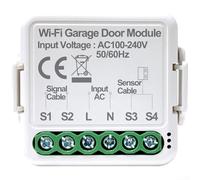 Interruptor inteligente de puerta de garaje WiFi, no requiere concentrador, funciona con Smart Life y para la aplicación TUYA, control de voz, alertas e historia en tiempo real, material de latón