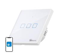 SONOFF T2EU3C Interruptor Mural para Control de Luces Inalámbrico por RF Wi-Fi Inteligente, Interruptor de Tipo 86 de 3 Canales para Automatización Domótica, Compatible con Alexa, Google Home