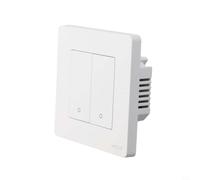 Interruptor inteligente Tuya para ZigBee con diseño de retroiluminación de estrella Moes montado en la pared para ecosistema de la serie Ring (2 bandas blancas)