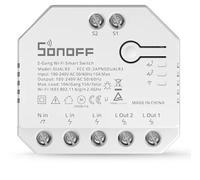 Interruptor Inteligente Wi-Fi Dual SONOFF Relay DUAL R3 LITE, 2 Ch, 230V 2x1650W
