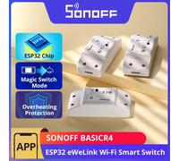 Interruptor Inteligente WiFi SONOFF BASICR4 (1-10 Unidades), Interruptor Mágico ESP32, Control Remoto Confiable y Seguro con EWeLink, Compatible con S-MATE2, Alexa y Google