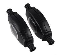 Interruptor intermedio impermeable IP65, paquete de 2 interruptores de cable en línea negro para lámparas y electrodomésticos, interruptor de doble tracción de 3 A 250 V con funda de goma para baño