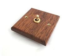 Interruptor, interruptor de palanca, luz manual tipo 86, estilo industrial retro madera maciza, control dual(1 Gang)