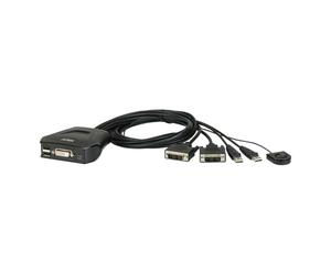 Interruptor KVM Aten CS22D DVI USB 2 Puertos con Selector Remoto