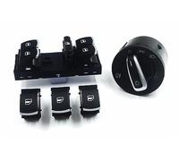 Interruptor La Ventana Eléctrica Derecha 5 Unids/set Botón Interruptor Ventana Faro Delantero Para VW Para Jetta Para Golf Para GTI 5 6 Para Tiguan Para Passat B6 Para CC 3C8 941 431B