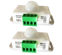 Interruptor LED con sensor de movimiento con retardo ajustable, compatible con sistemas de 12 V CC y 24 V CC para uso (blanco)