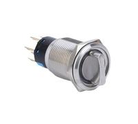 Interruptor LED de metal de 19 mm, acero inoxidable, 2 posiciones, pulsador selector 1NO 1NC, 12 V, 24 V, 5 unidades(Yellow LED,2 POSITION_48V)