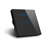 Interruptor LED táctil de intensidad de 500 W panel de cristal controlador de pared interruptor para lámpara led dimmer (negro)