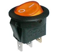 Interruptor Luminoso Redondo ON-OFF 250V/6A - Naranja