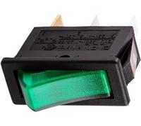 Interruptor luminoso unipolar basculante 31x14mm 16A/250VAC (Verde)