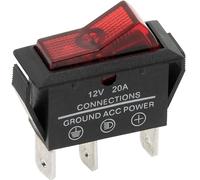 Interruptor Luz Estrecho OFF-ON 20A/12V (2 Polos / 3 Pines)