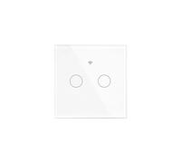 Interruptor Luz Inteligente Tuya Matter WiFi Estándar UE, Interruptor Inteligente 2 Vías, Panel Táctil Cristal, Control Remoto por Aplicación,
