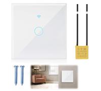 Interruptor Luz WIFI Inteligente 1Gang 1Via Interruptor Táctil con Alexa Google Home Control por App Smart Life Tuya Montaje Empotrado Smart Interruptor Lampara Pared Tactil Control de Temporizado
