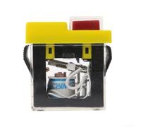 Interruptor Magnético KJD6 Metal ABS 250V para 6a Interruptor | Protección NVR, reinicio manual tras corte, 250V para 6a, seguridad industrial, arranque verde