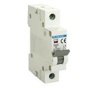 Interruptor magnetotérmico 1 polo, 10A, 6kA; protege circuitos eléctricos de sobrecargas y cortocircuitos. Ideal para instalaciones residenciales.