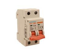 Interruptor magnetotérmico 50 A C50, bipolar 2P, curva C 6 kA, 2 módulos DIN 220 V AC, certificado IEC60898-1, serie SB6L