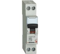 Interruptor Magnetotérmico BTicino Modular FC881C20 C20 1P+N 1M 4.5kA