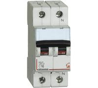 Interruptor Magnetotérmico C16 1P+N 2M 4500A 2 Módulos DIN BTicino FC810NC16