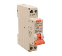 Interruptor magnetotérmico diferencial, 1P+N Tipo AC Curva C 220V, Ocupa 1 módulo DIN, RCBO 1P+N 6kA 30mA C25 25A