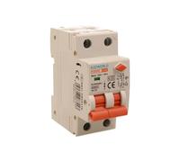 Interruptor magnetotérmico diferencial 30 mA 16 A C16, RCBO Tipo AC Curva C, 1P + N 6 kA 30 mA, 2 módulos DIN