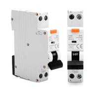 Interruptor magnetotérmico diferencial 30 mA Interruptor RCBO FI/LS 16 A con protección contra sobrecorriente B16 1P + N 16 A 240 V 6 kA Interruptor diferencial tipo A, 18 mm compacto, curva B DIN
