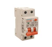 Interruptor magnetotérmico diferencial 300 mA 32 A C32, RCBO Tipo AC Curva C, salvavidas 1P + N 6000 A, ocupa 2 módulos DIN