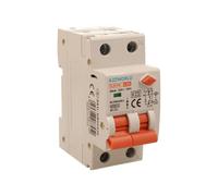 Interruptor Magnetotérmico Diferencial de Doble Palanca 30mA 20A C20 230V, RCBO Tipo AC Curva C, 1P+N 6kA 30mA, 2 Módulos DIN