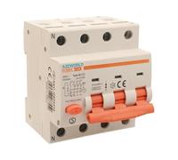 Interruptor magnetotérmico diferencial trifásico 30 mA, 3P+N 6 KA 380 V, Ocupa 4 módulos DIN, RCBO 3P+N 30 mA C16 16 A
