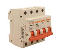 Interruptor magnetotérmico trifásico 4P 32A C32, curva C 10kA, 4 módulos DIN 380 V AC, certificado IEC60898-1, serie PB8H