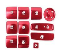 Interruptor Mando Elevalunas Embellecedor Botón Para Interruptor Elevalunas Y Reposabrazos Puerta Coche Pegatina Interior Para Hyundai Para Tucson NX4 2021-2024(Steel Red)